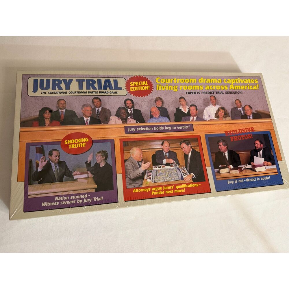 1996 Jury Trial Special Edition Courtroom Battle Board Game Sealed Vintage